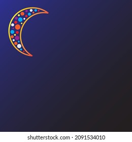Moon icon flat. Illustration isolated on black. Vector sign symbol