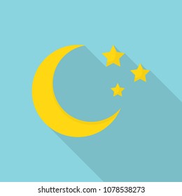 Moon icon. Flat illustration of moon vector icon for web