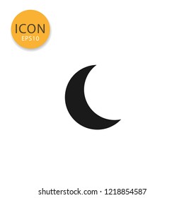 Moon icon flat style in black color vector illustration on white background.