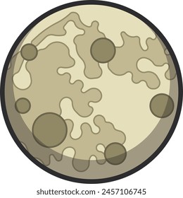 Moon icon in flat style vector illustration.