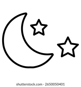 ícone da lua plano fino esboço arte logotipo