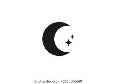 moon icon flat vector design