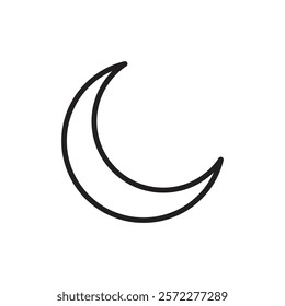 Moon icon Flat vector set outline