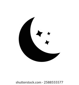 Moon icon Flat vector set outline
