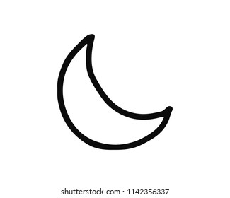 moon icon hand drawn design illustration,designed for web and app