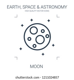 moon icon. high quality line moon icon on white background. from earth space astronomy collection flat trendy vector moon symbol. use for web and mobile