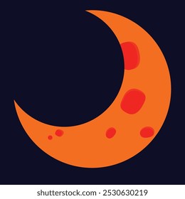 Moon icon illustration on Blue background