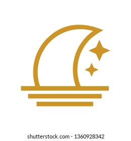 Moon icon. illustration vector symbol. - Vector