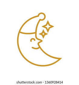 Moon icon. illustration vector symbol. - Vector