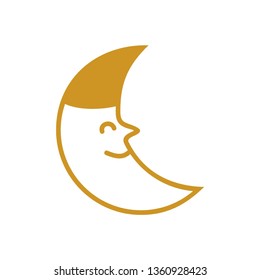 Moon icon. illustration vector symbol. - Vector