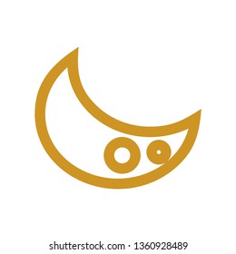 Moon icon. illustration vector symbol. - Vector