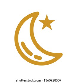 Moon icon. illustration vector symbol. - Vector