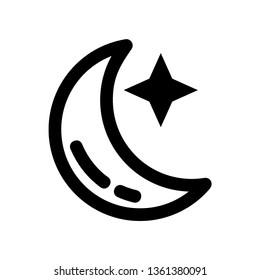 Moon icon. illustration vector symbol. - Vector