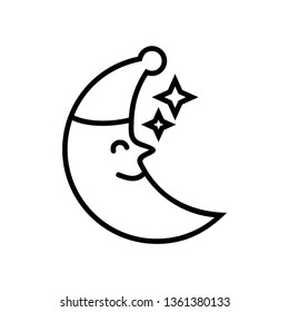 Moon icon. illustration vector symbol. - Vector