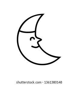 Moon icon. illustration vector symbol. - Vector