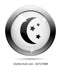Moon icon. Internet button on white background. EPS10 vector.
