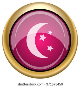 Moon icon. Internet button on white background. EPS10 vector.