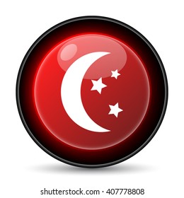 Moon icon. Internet button on white background. EPS10 vector
