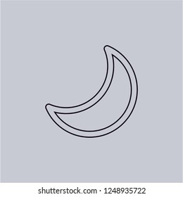Moon Icon isolated on grey background. Modern simple flat symbol for web site design, logo, app, UI.Vector illustration. Eps10