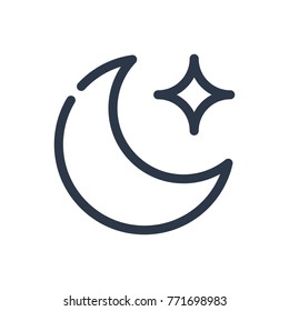 Moon icon. Isolated icon on night and moon icon line style. Premium quality vector symbol drawing moon icon concept for your logo web mobile app UI design.