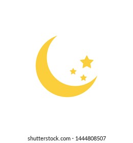 Moon icon isolated on white background. Vector illustration. Eps 10.