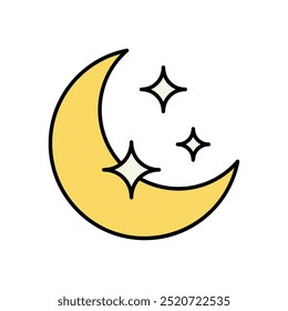 Moon icon isolated on a white background. Vector illustration.