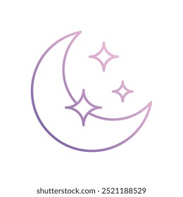 Icono de la luna aislado en un fondo blanco. Ilustración vectorial.