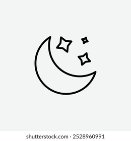 Icono de la luna aislado en el fondo blanco.