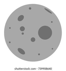 Moon icon isolated on white background, Vector illustration