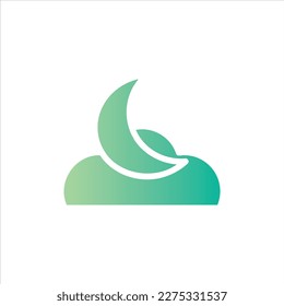 moon icon with isolated vektor and transparent background.