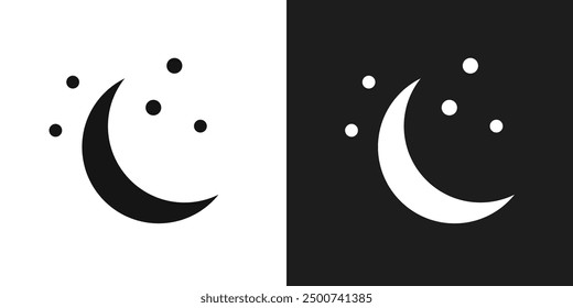 Moon icon line art vector