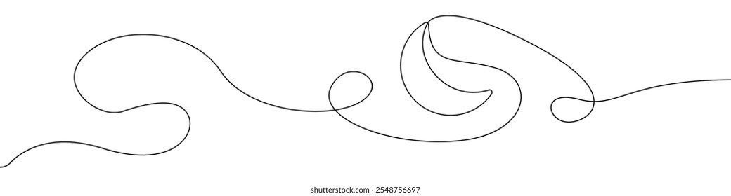 Moon icon line continuous drawing vector. One line Moon icon vector background. Moon icon. Continuous outline of a Moon.