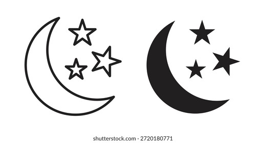 Mondsymbol im Liniendesign. Einfacher Symbolvektor