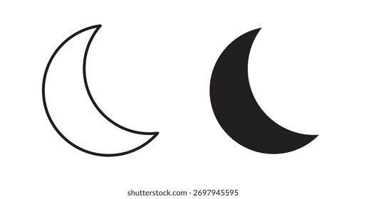 Línea del icono de la luna. eps 10 Ilustración vectorial