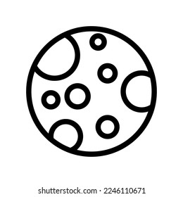 Moon icon line isolated on white background. Black flat thin icon on modern outline style. Linear symbol and editable stroke. Simple and pixel perfect stroke vector illustration