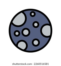 Moon icon line isolated on white background. Black flat thin icon on modern outline style. Linear symbol and editable stroke. Simple and pixel perfect stroke vector illustration