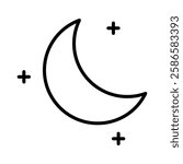 Moon icon in line style