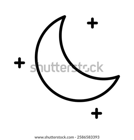 Moon icon in line style