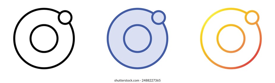 moon icon. Linear, Blue Fill and Gradient Style Design Isolated On White Background