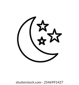Moon icon linear logo isolated