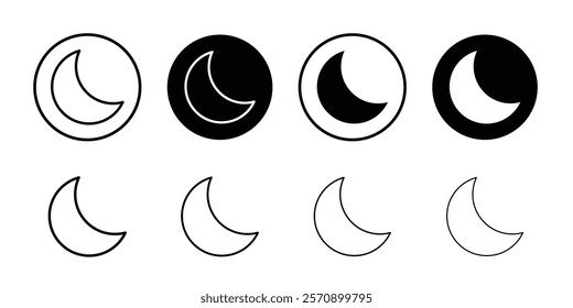 Moon icon linear logo isolated