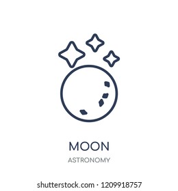Moon icon. Moon linear symbol design from Astronomy collection.