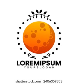 moon icon logo design vector