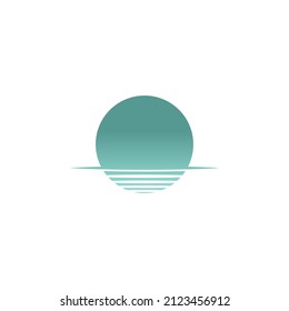 Moon icon logo flat design illustration template