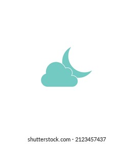 Moon icon logo flat design illustration template