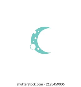 Moon icon logo flat design illustration template