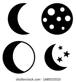Moon icon, logo isolated on white background