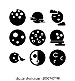 moon icon or logo isolated sign symbol vector illustration - Collection of high quality black style vector icons