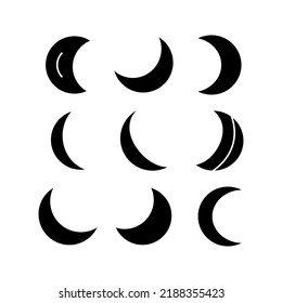 moon icon or logo isolated sign symbol vector illustration - high quality black style vector icons
