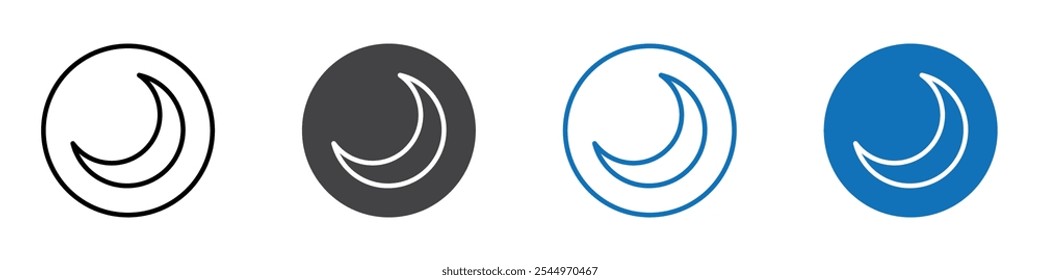 Moon icon Logo sign in thin line outline